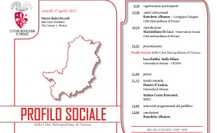 Invito e programma della presentazione del Profilo sociale della Città metropolitana di Firenze