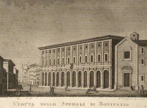 Il Palazzo della Questura di Firenze in una stampa d'epoca
