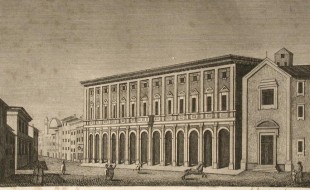 Il Palazzo della Questura di Firenze in una stampa d'epoca