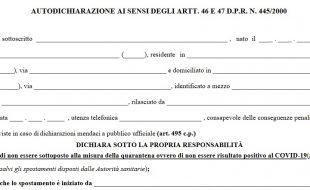 Il modello di autodichiarazione
