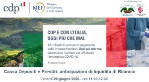 La locandina del webinar sul dl rilancio