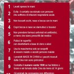 Dieci comportamenti da seguire per prevenire il Coronavirus