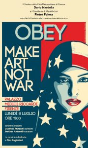 L'invito per la mostra di Obey in Palazzo Medici Riccardi