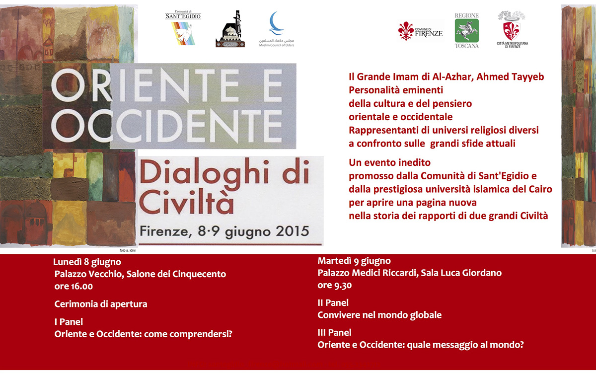 Programma della conferenza Oriente e Occidente, dialoghi di civiltà