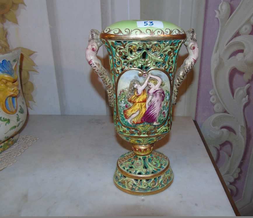 VASO BIANSATO IN MAIOLICA