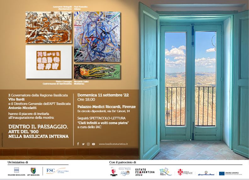 Locandina Dentro il paesaggio. Arte del ‘900 nella Basilicata interna". Una mostra a Palazzo Medici Riccardi