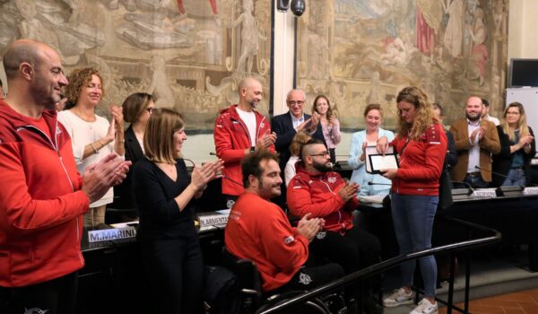 La delegazione della Rari Nantes Florentia Ability in Consiglio Metropolitano