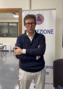 Sindaco Dario Nardella nella Sala della Protezione Civile della Città Metropolitana di Firenze