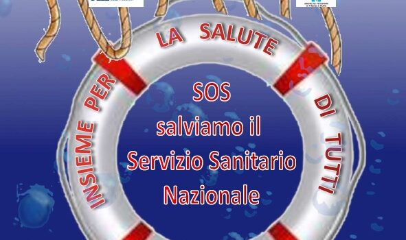 locandina con salvagente con scritto: "Insieme per la salute di tutti": il 18 novembre flash-mob in Santissima Annunziata e convegno sulla sanità pubblica in Palazzo Medici Riccardi