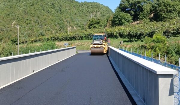 ponte con macchina operatrice sullo sfondo