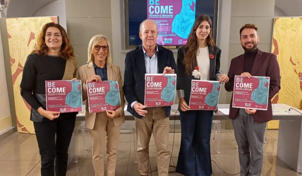 5 relatori in sala Fallaci con il programma di Be.Go. Back 2025