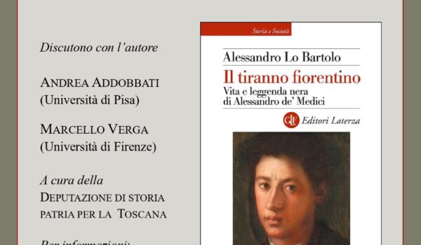 locandina presentazione libro “Il tiranno fiorentino. Vita e leggenda nera di Alessandro de’ Medici”