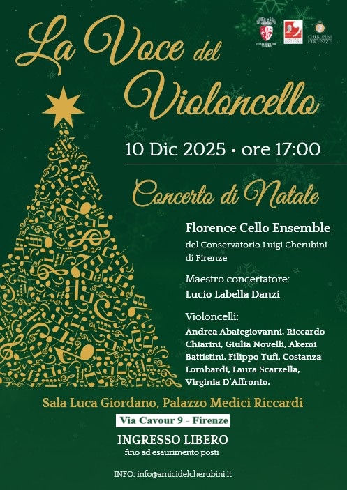 "La voce del Violoncello". Concerto di Natale a Palazzo Medici Riccardi