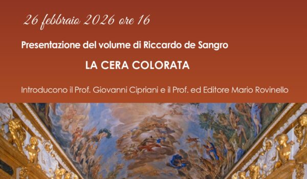 locandina presentazione libro “Cera colata” 26 febbraio alle 16 salone degli specchi