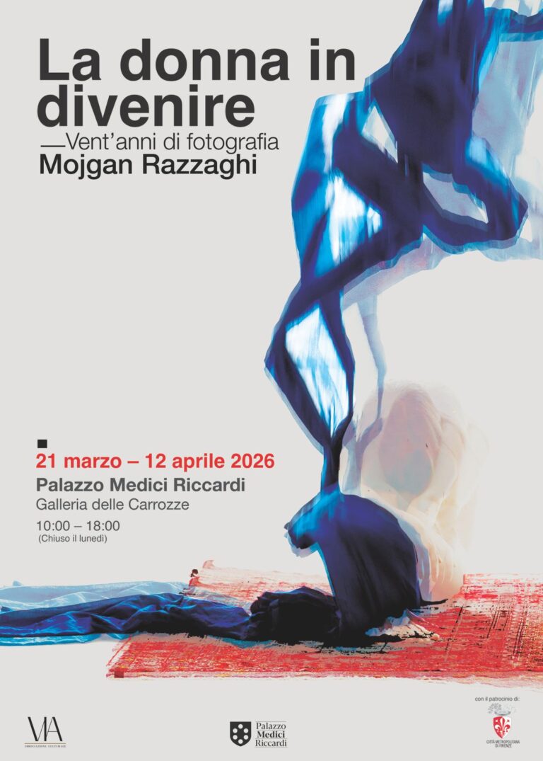 locandina mostra Mojgan Razzaghi: "La donna in divenire. Vent’anni di fotografia" presso la Galleria delle Carrozze di Palazzo Medici Riccardi, via Cavour 5, Firenze