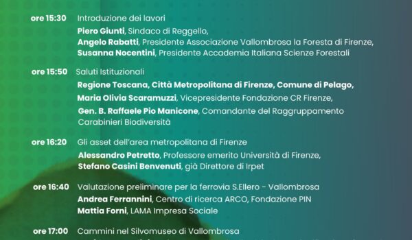 locandina con programma dell'incontro su Vallombrosa del 9.4.26