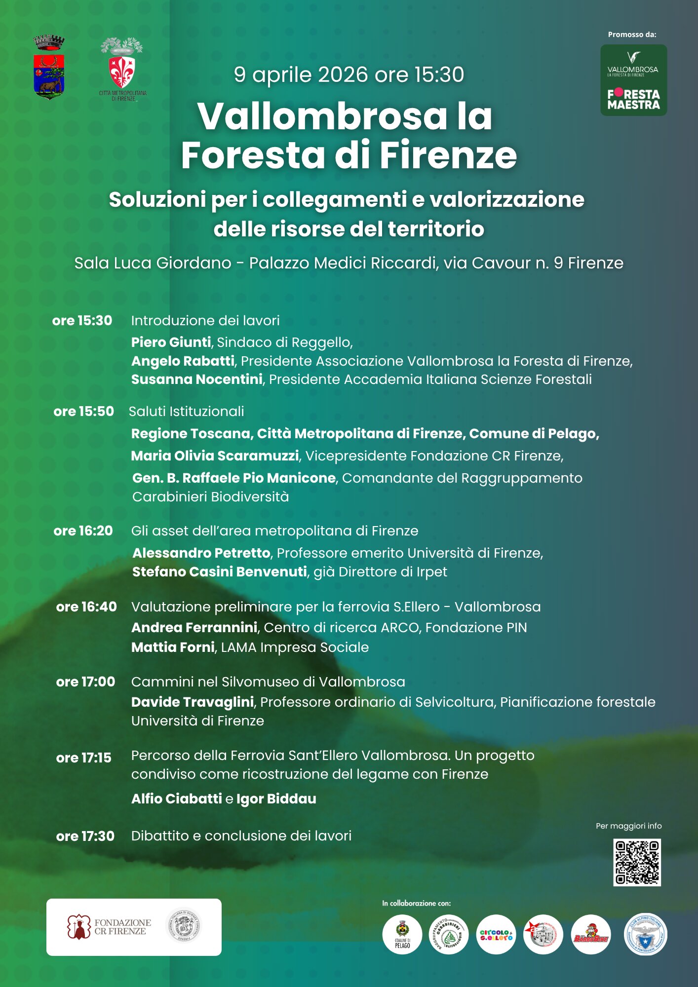locandina con programma dell'incontro su Vallombrosa del 9.4.26