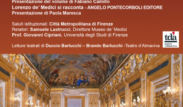 Locandina presentazione del libro Lorenzo de Medici si racconta del 16 aprile 2026
