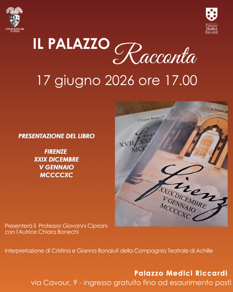 locandina con informazioni sull'evento e foto della copertina del volume presentato