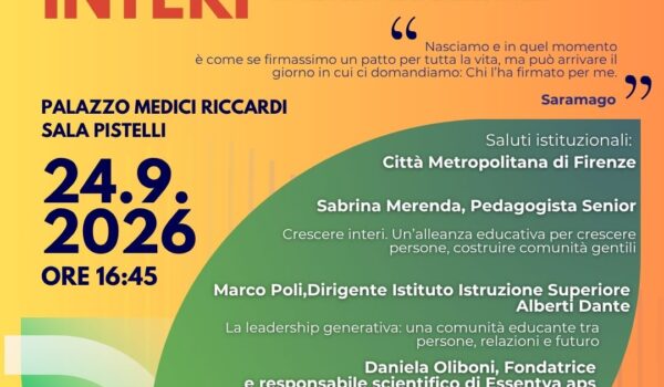 locandina dell'incontro crescere interi, con programma degli interventi