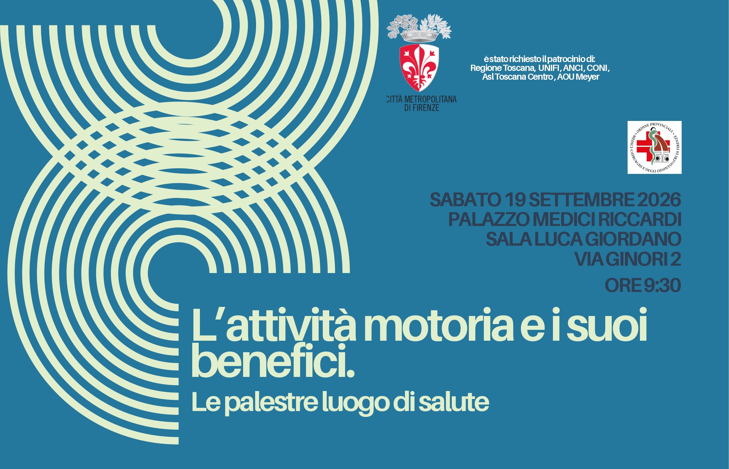 locandina incontro su "attività motoria e i suoi benefici" di sabato 19 settembre 2026