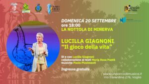 locandina 'il gioco della vita' con lucilla giagnoni, domenica 20 settembre 2026 ore 18 al parco mediceo di pratolino
