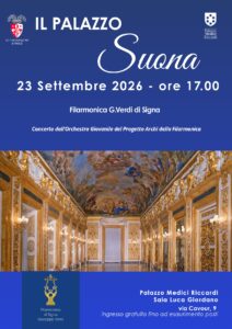 locandina concerto 23 settembre con immagine della sala degli specchi