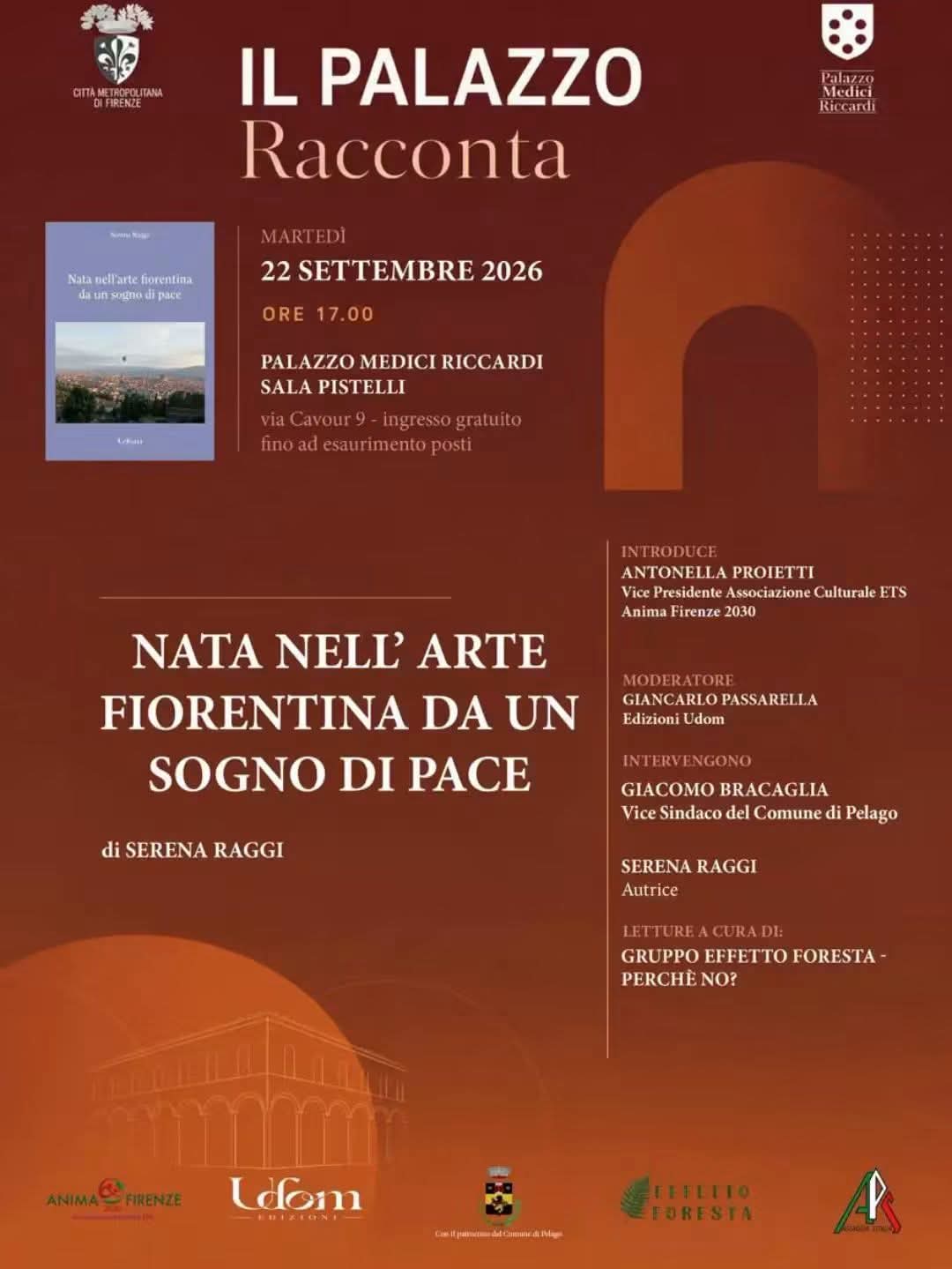locandina con dettagli dell'incontro del 22 settembre in sala Giordano