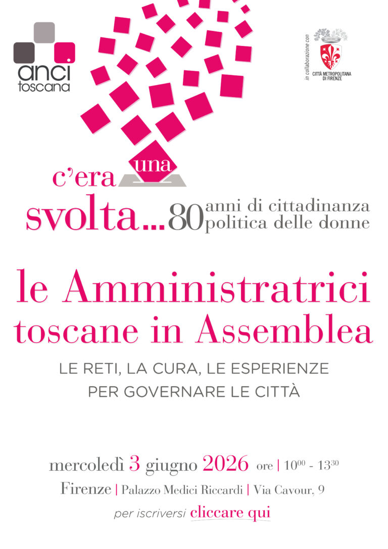 locandina con informazioni sul convegno "c'era una svolta, le amministratrici toscane in assemblea" del 2 giugno in sala giorndano