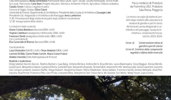 Parco di Pratolino - Proposte per la riqualificazione degli studenti di UniFi - locandina