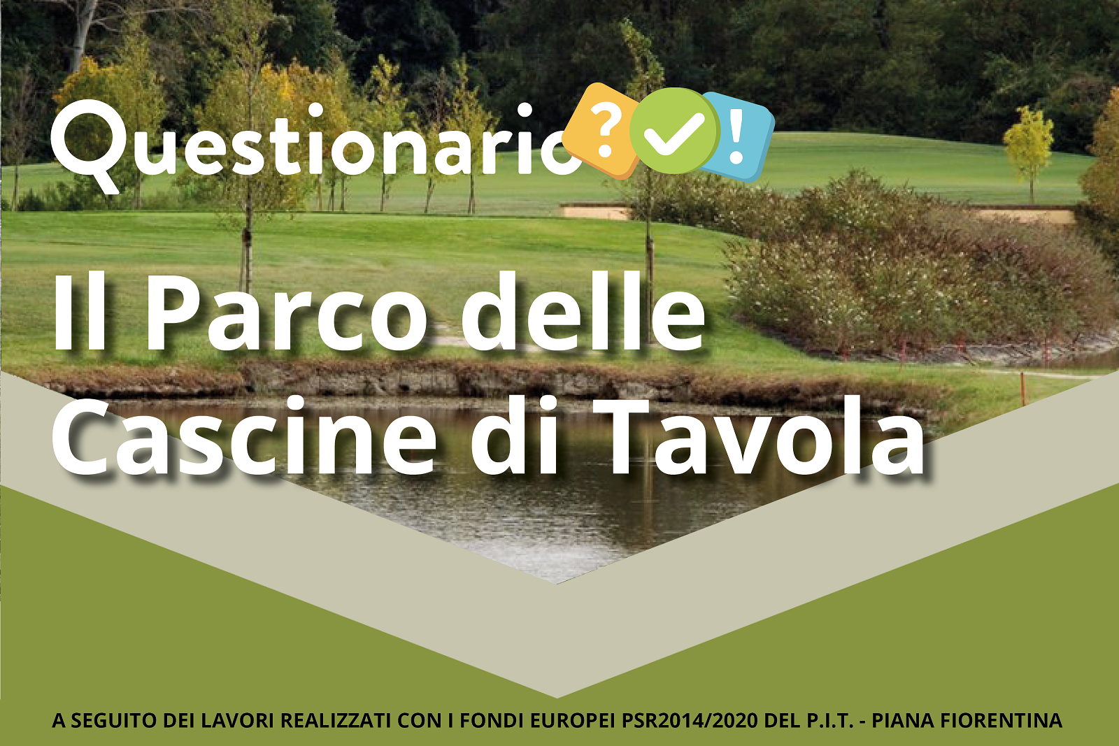 Banner del questionario sul Parco delle Cascine di Tavola