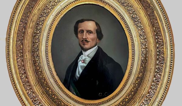 ritratto di Bettino Ricasoli in cornice dorata ovale