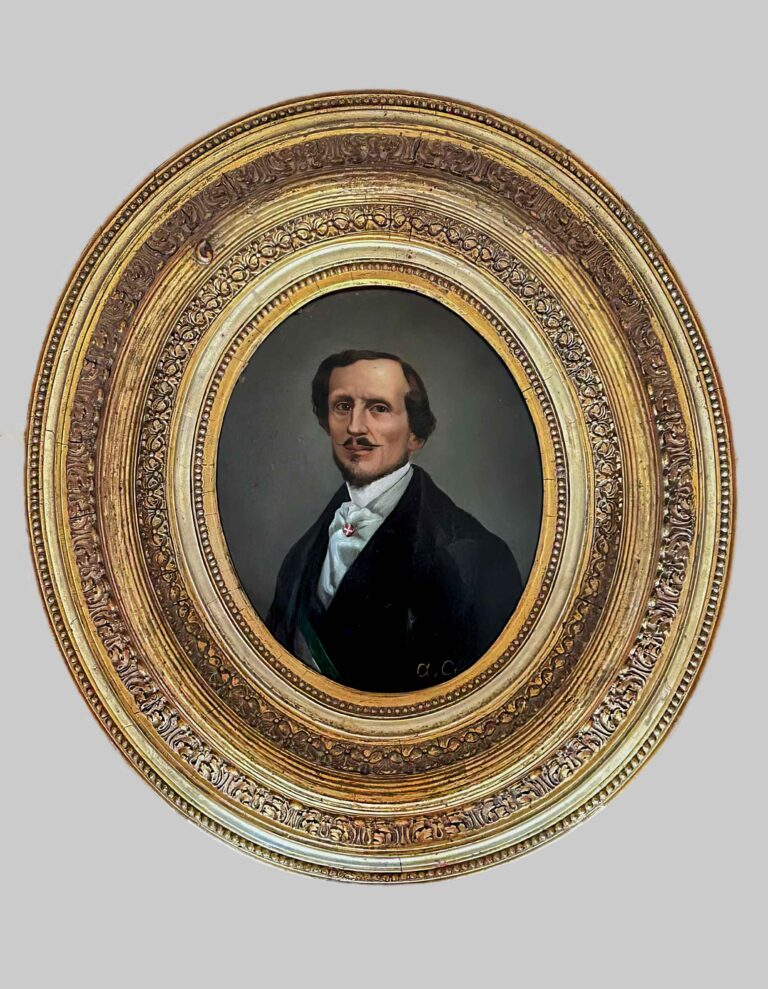 ritratto di Bettino Ricasoli in cornice dorata ovale