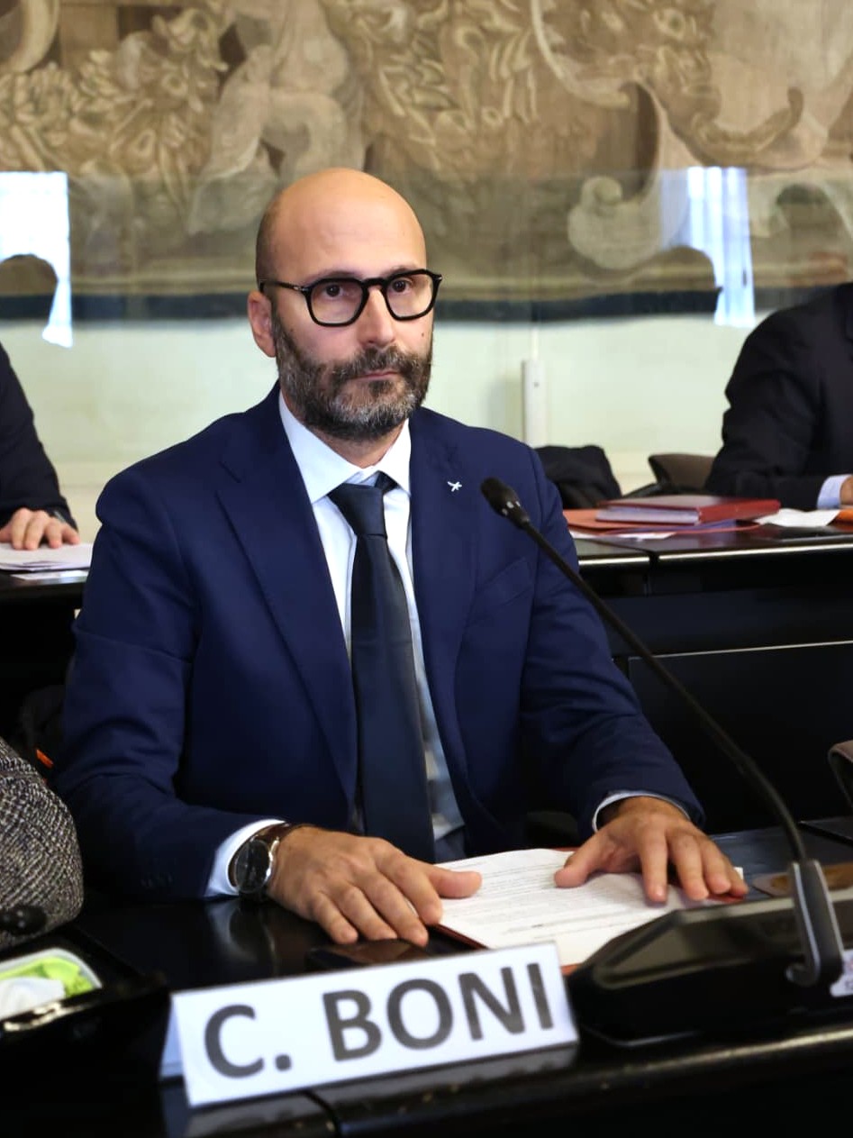 Consigliere Carlo Boni durante una seduta del consiglio metropolitano