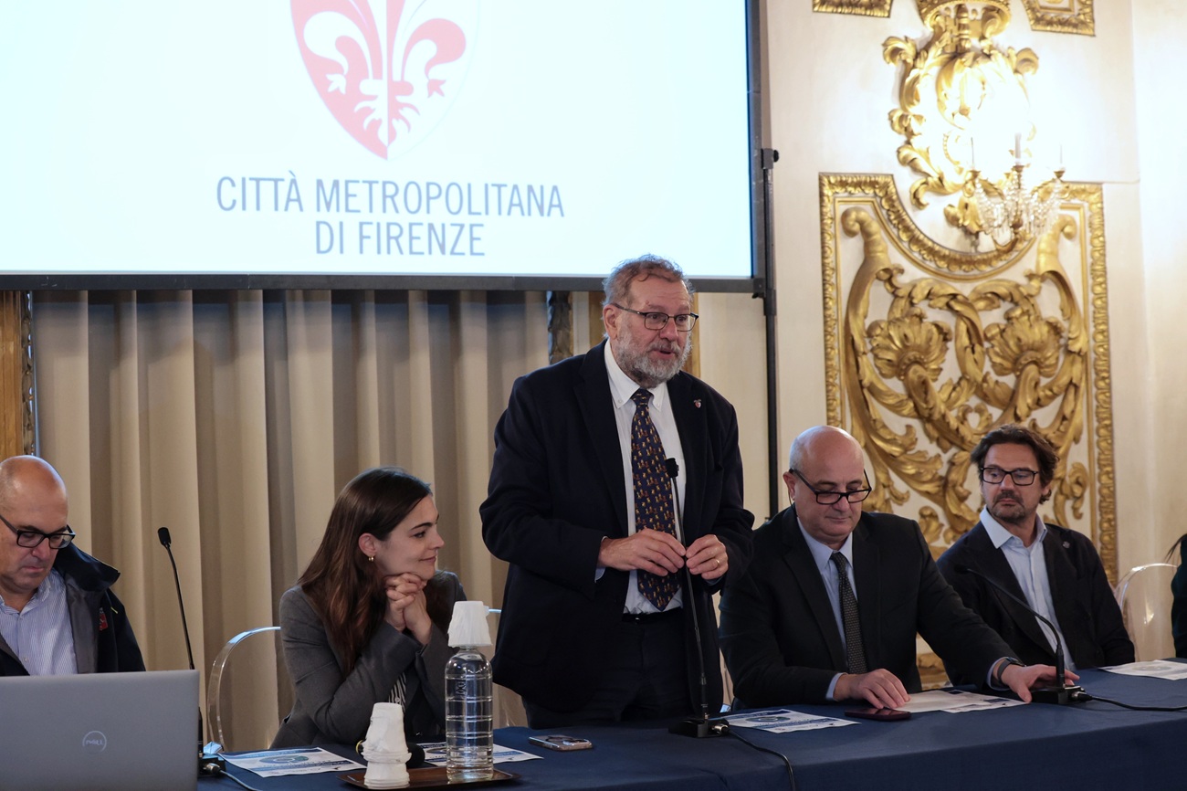 Consigliere delegato Protezione Civile Massimo Fratini durante l'incontro