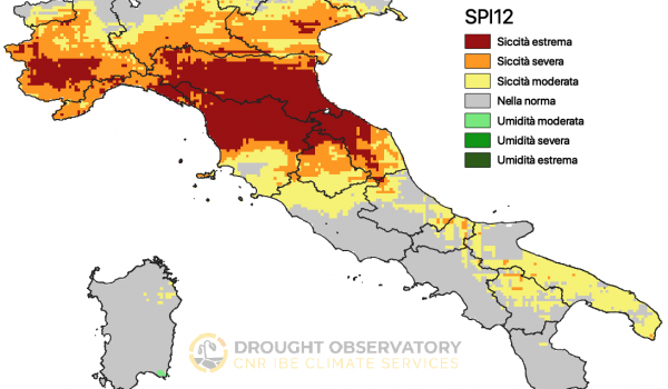 Mappa pluviometrica (foto su https://drought.climateservices.it/)