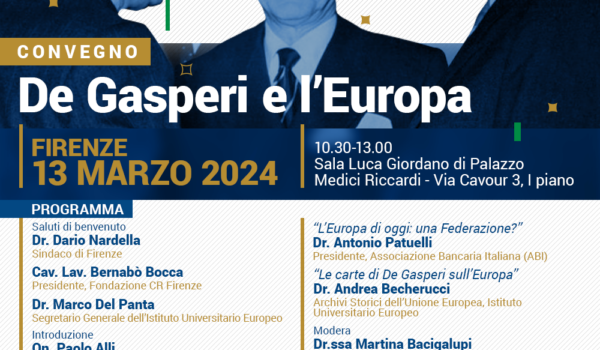 locandina Convegno De Gasperi e l'Europa - 13 marzo 2024