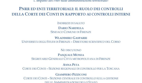 Formazione. Pnrr, enti territoriali e ruolo della Corte dei Conti -Locandina