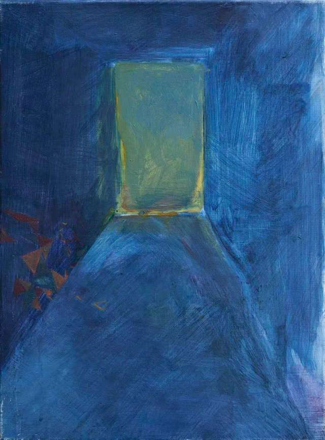 un'opera del pittore interamente blu e verde