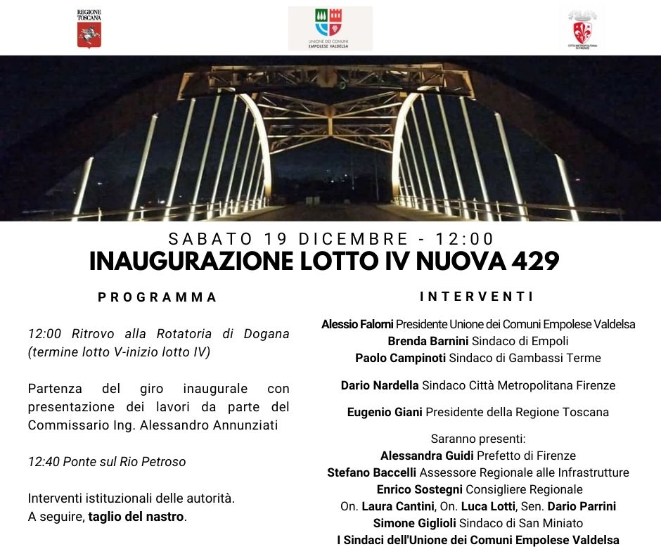 INAUGURAZIONE DELLA NUOVA 429 - locandina