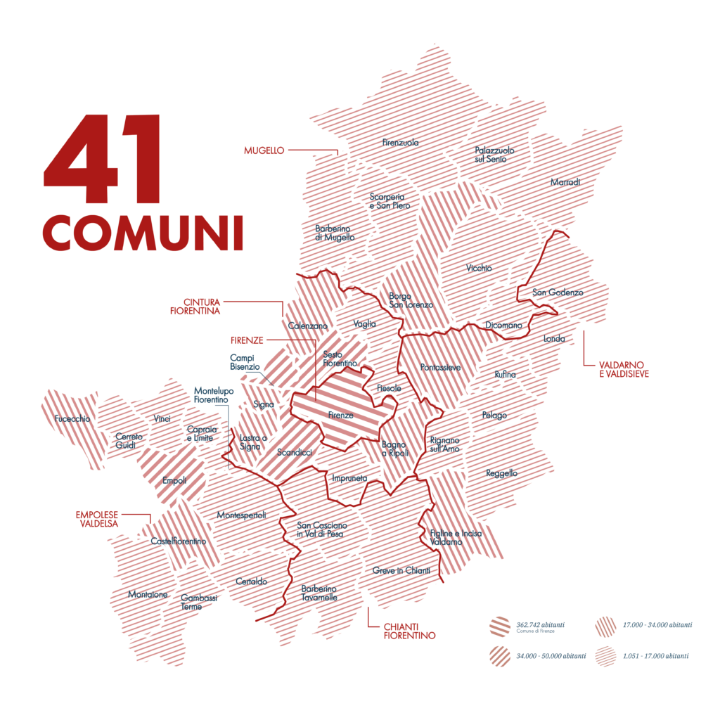Mappa Comuni della Città Metropolitana di Firenze