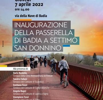 Inaugurazione della passerella tra Badia a Settimo e San Donnino - Locandina