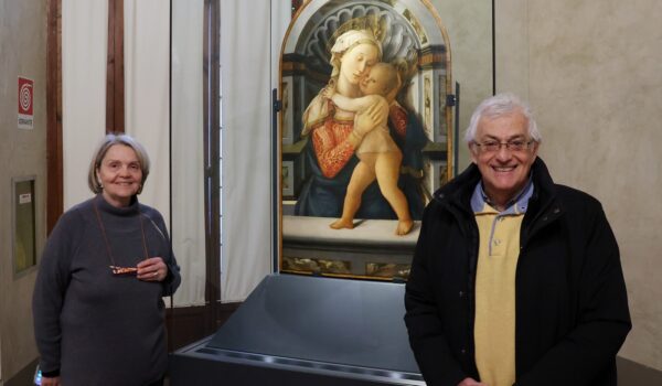 Muriel Vervat e Roberto Buda davanti alla Madonna di Filippo Lippi