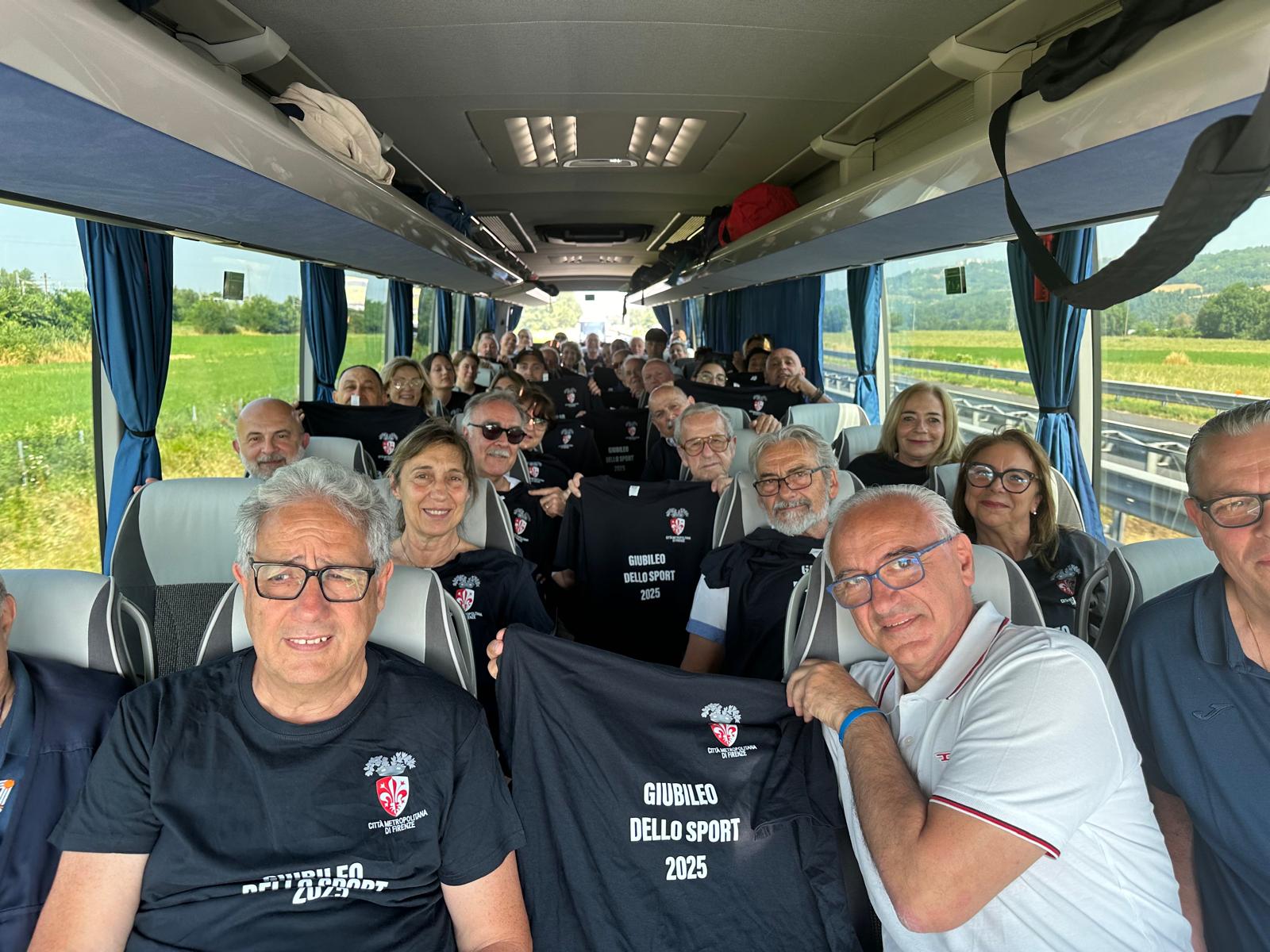 La delegazione metropolitana in pullman verso il Giubileo dello Sport