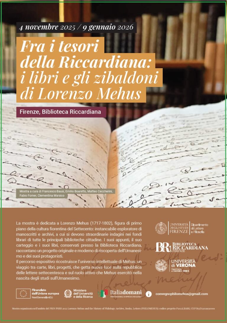 La locandina della mostra dedicata a Lorenzo Mehus
