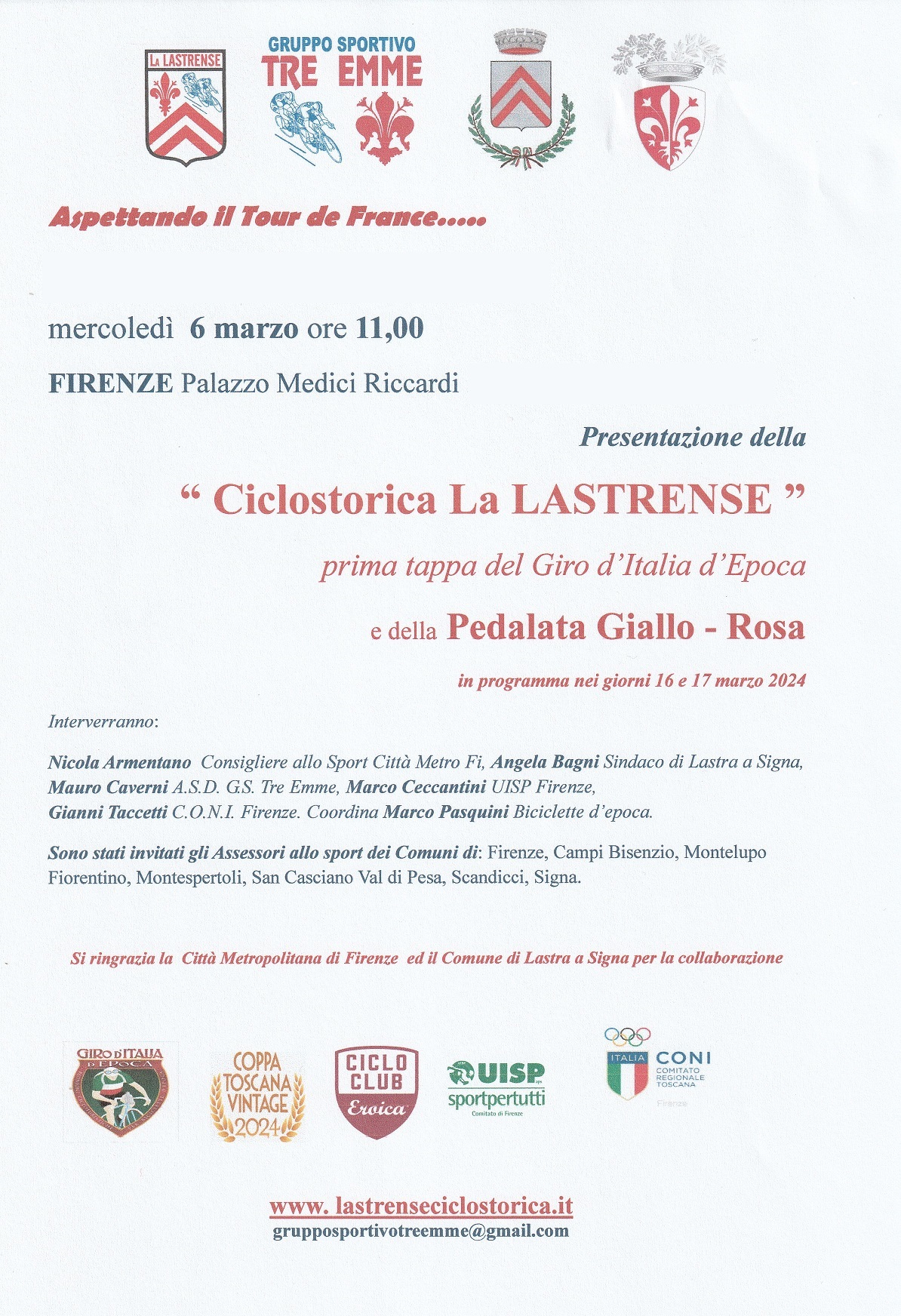 locandina Ciclostorica la Lastrense 16 e 17 marzo 2024