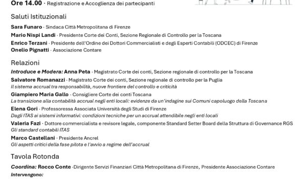 locandina con informazioni sull'evento e sugli interventi dei relatori