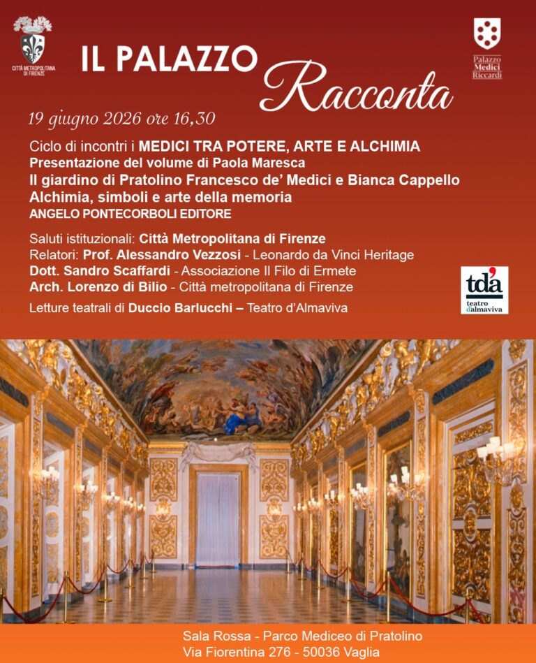 locandina con informazioni sull'evento e foto del salone Luca Giordano