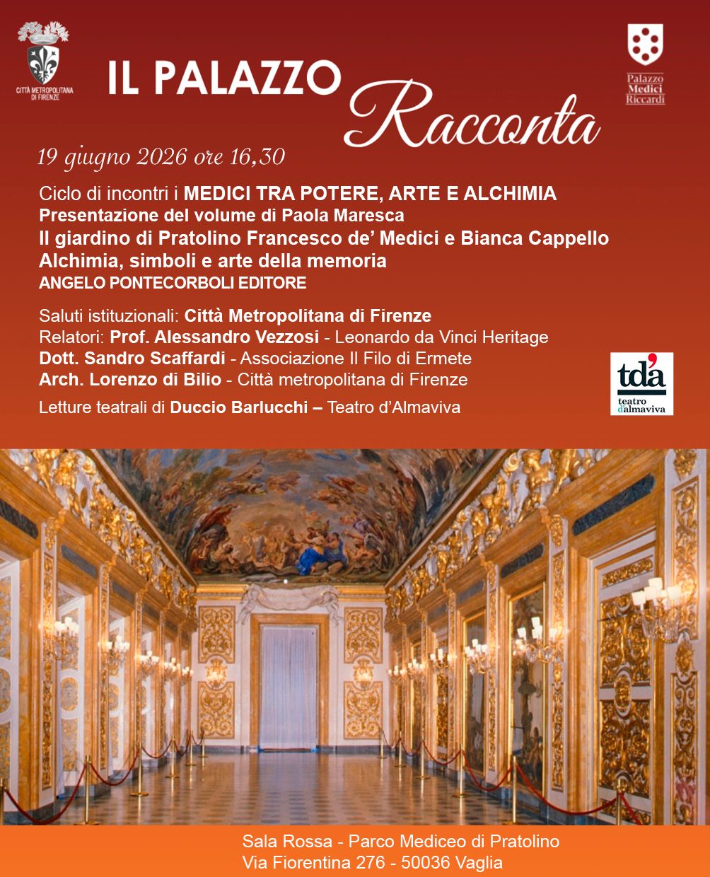 locandina con informazioni sull'evento e foto del salone Luca Giordano