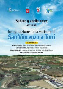 Locandina dell'inaugurazione variante di San Vincenzo a Torri